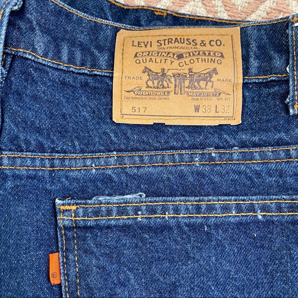 Levi's ORANGE TAB 517 Vintage Jeans Denim Cutoff Mom Shorts High Waist Size 38 - Picture 14 of 16